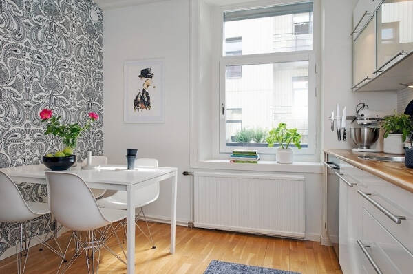 Обои на кухню: обилие палитры цветов и дизайна стенного покрытия Обои на кухню: обилие палитры цветов и дизайна стенного покрытия