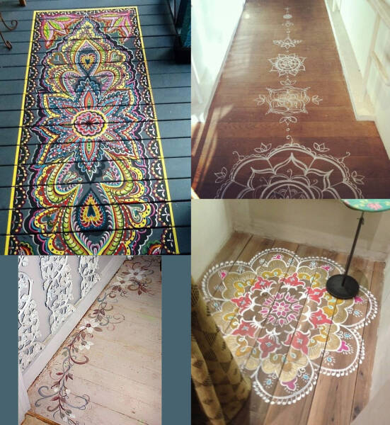 Как создать рисунок на полу своими руками Как создать рисунок на полу своими руками