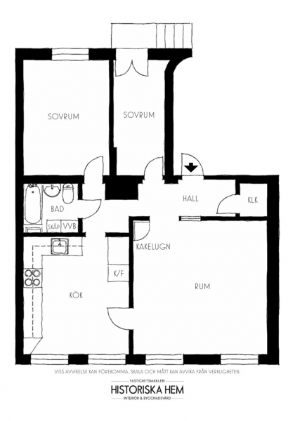 Дровяная печь и винтажная мебель: уютная квартира в Швеции (78 кв. м) Дровяная печь и винтажная мебель: уютная квартира в Швеции (78 кв. м)
