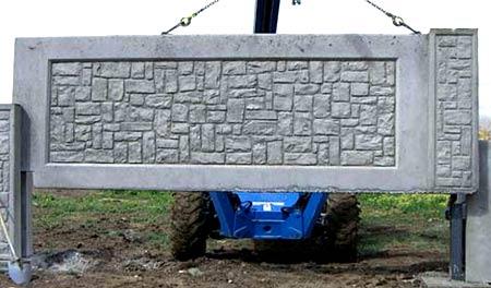 Установка забора из бетонных плит Установка забора из бетонных плит