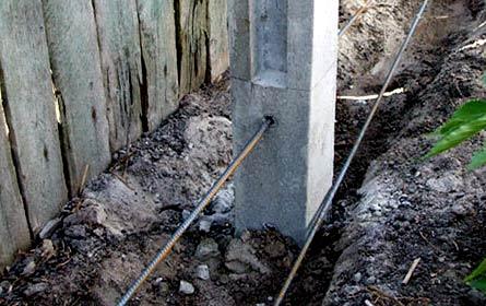 Установка бетонного забора