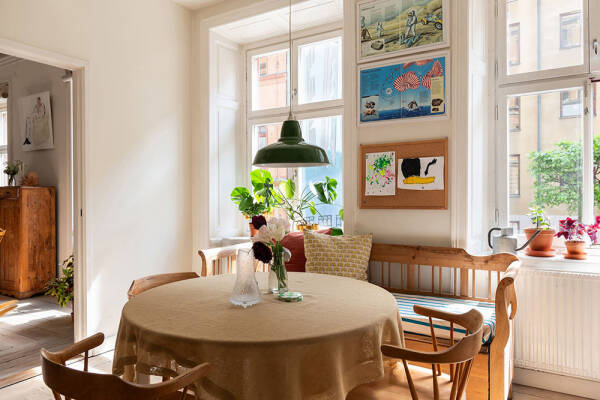 Дровяная печь и винтажная мебель: уютная квартира в Швеции (78 кв. м) Дровяная печь и винтажная мебель: уютная квартира в Швеции (78 кв. м)