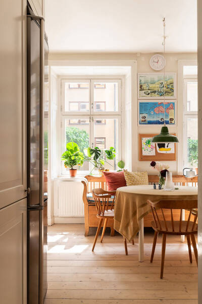 Дровяная печь и винтажная мебель: уютная квартира в Швеции (78 кв. м) Дровяная печь и винтажная мебель: уютная квартира в Швеции (78 кв. м)