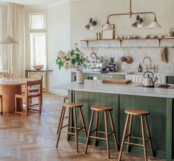 Прекрасная английская кухня в большой немецкой квартире Прекрасная английская кухня в большой немецкой квартире