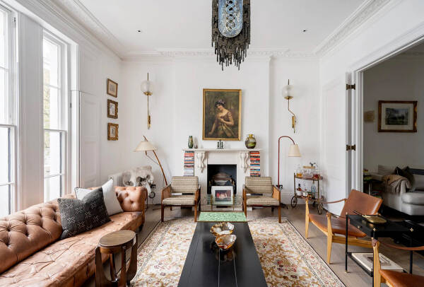 Белая квартира в Лондоне с декором, неподвластном времени