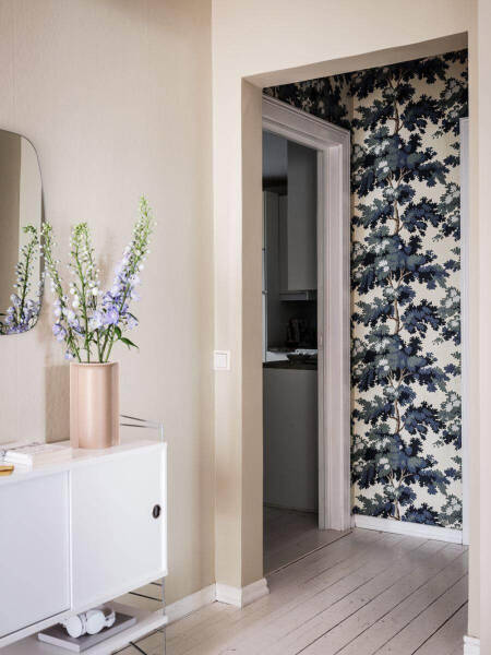 Скандинавская квартира с бежевой гостиной и терракотовой спальней (68 кв. м)