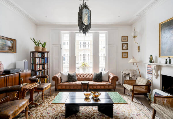 Белая квартира в Лондоне с декором, неподвластном времени