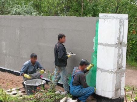 Строительство забора из пеноблоков Строительство забора из пеноблоков