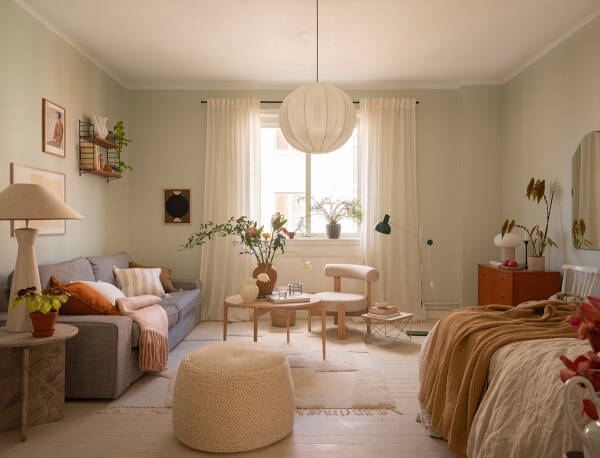 Мягкий интерьер маленькой шведской квартиры с приятным декором (40 кв. м) Мягкий интерьер маленькой шведской квартиры с приятным декором (40 кв. м)