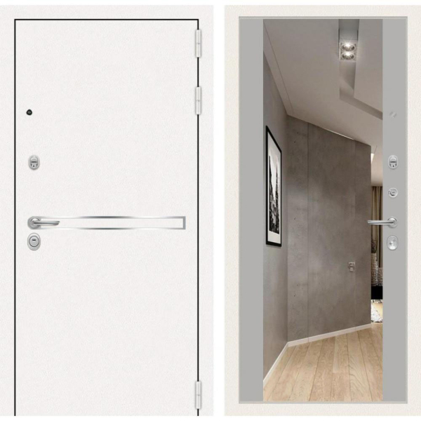 Лаконично и красиво: обзор белых входных дверей с зеркалом Лаконично и красиво: обзор белых входных дверей с зеркалом