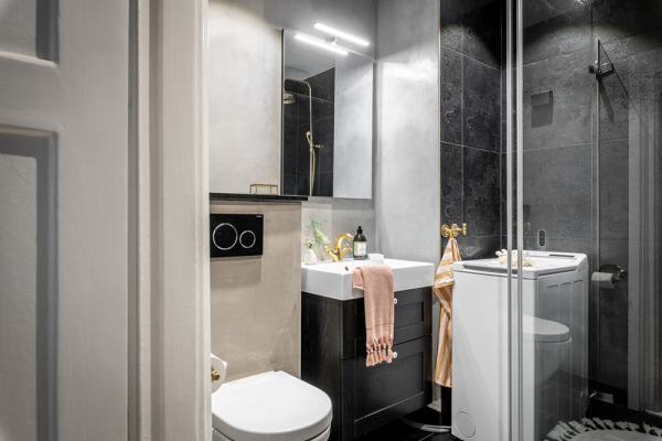 Песочные тона, кирпичная стена и обои: квартира в Гетеборге (91 кв. м) Песочные тона, кирпичная стена и обои: квартира в Гетеборге (91 кв. м)