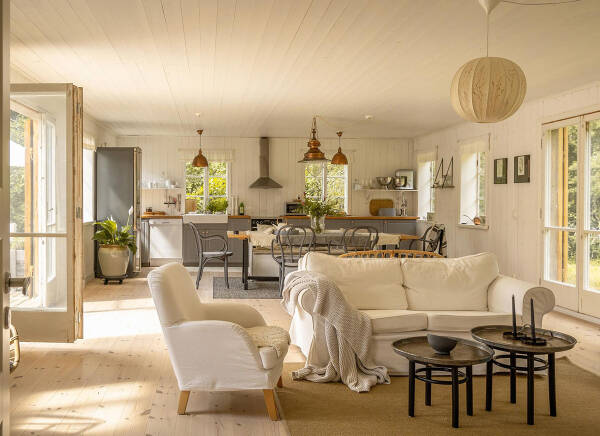 Тёплый и уютный скандинавский интерьер в старом амбаре в Швеции Тёплый и уютный скандинавский интерьер в старом амбаре в Швеции