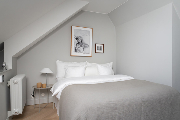 Компактная двухуровневая мансарда в центре Стокгольма (34 кв. м) Компактная двухуровневая мансарда в центре Стокгольма (34 кв. м)