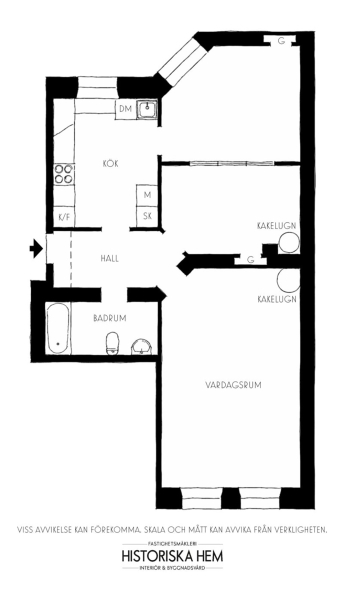 Арочные окна и тёплые оттенки: квартира на первом этаже в Стокгольме (66 кв. м) Арочные окна и тёплые оттенки: квартира на первом этаже в Стокгольме (66 кв. м)